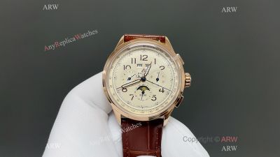 GF Factory Breitling Navitimer 42mm Cal.01 Movement Beige Face Brown Calfskin Band Watch